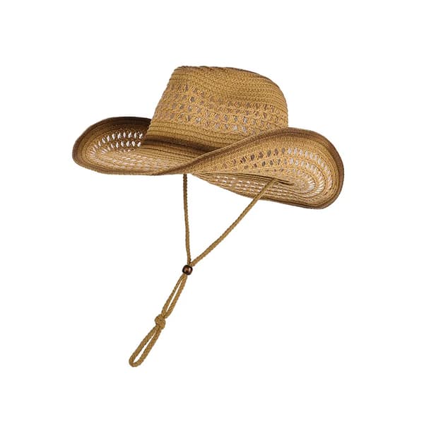 Cowboyhat, åndbart stråmateriale, vindafvisende rem,kameldyr