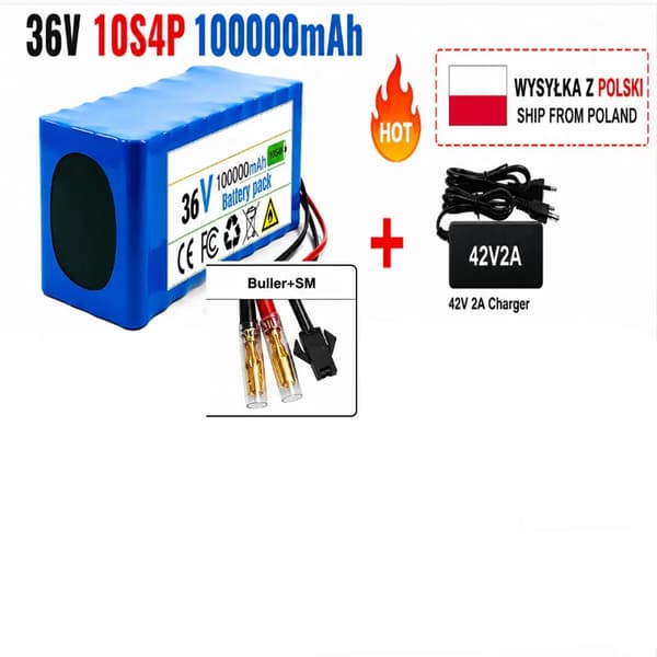 Batteripack, 36V, 100Ah kapacitet,10s4p-Kula-SM