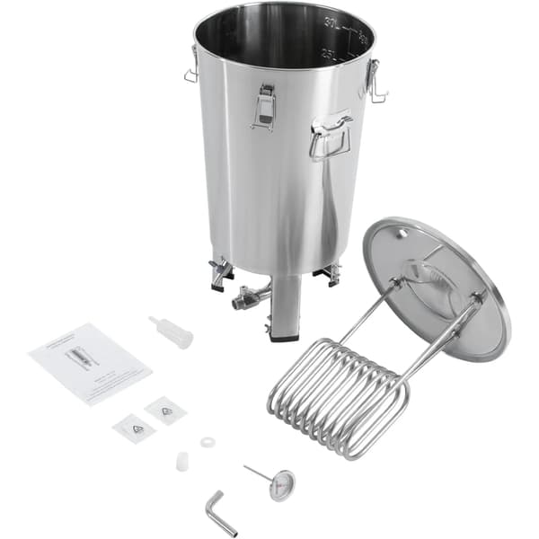 Fermenteringssæt, 32L kapacitet, temperaturkontrolsystem,Sølv