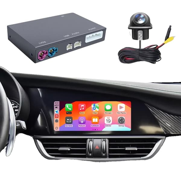 Trådløs CarPlay & Android Auto, Nem Installation, Forbedret Navigation,For Alfa med kamera