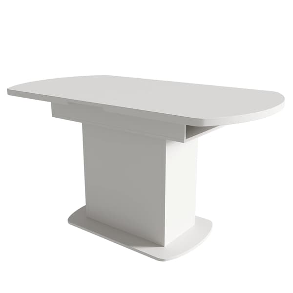 Matbord, Oval Form, Platsbesparande Design,Vit+Guld + Partikelbräda