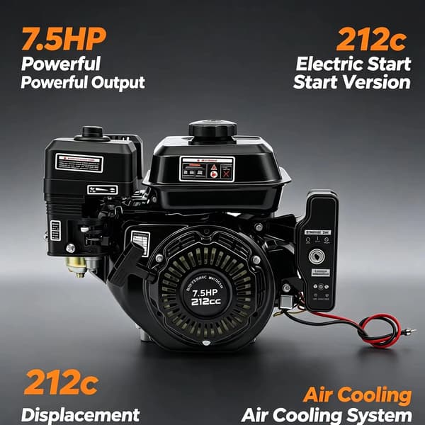 Motor, 7,5HK Effekt, Tvangsventileret Kølesystem,sort