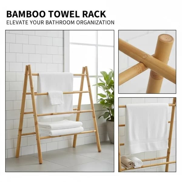 Håndklædeholder, Multi-Niveau Design, Miljøvenlige Materialer,hær grøn