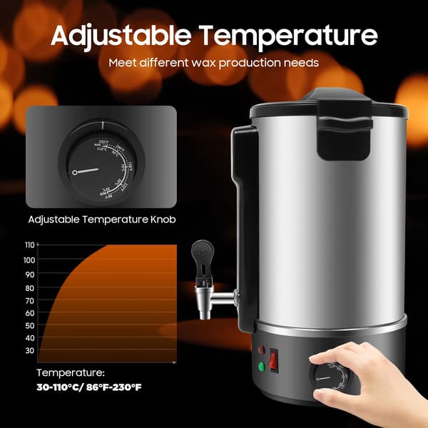 Vaxsmältare, 8L kapacitet, 1100W effekt,Silver