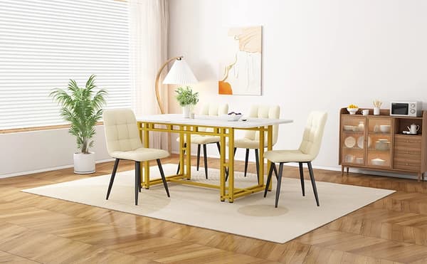 Matbord, Metallram, 120 cm x 70 cm, Lättviktsdesign, Rektangulär Form, Modern Stil