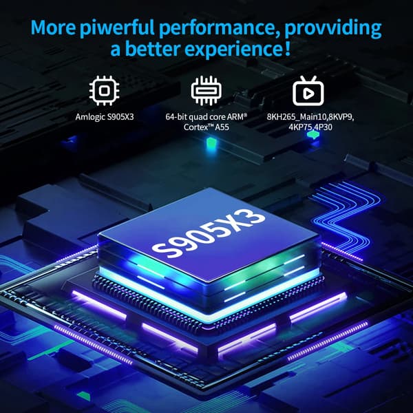 Smart TV Box, 8K Opløsning, Android 9.0 Kompatibel,GTX Combo, EU Stik