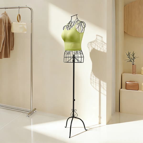 Mannequin, Justerbar Højde, Robust Metal Design,Sort