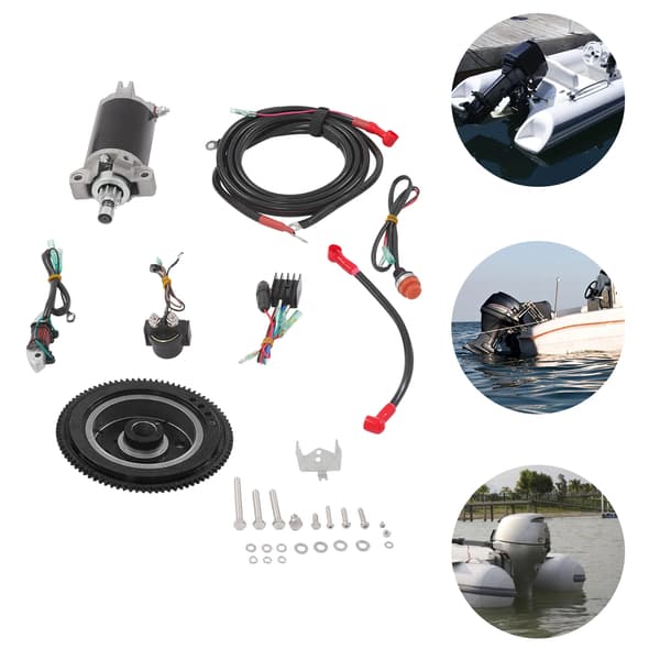 Udenbords motor startpakke, elektrisk start, komplette komponenter,sort