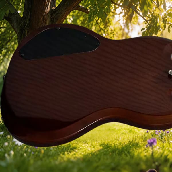Gitarr, rosenträsgrepp, mahognykropp,Burgund