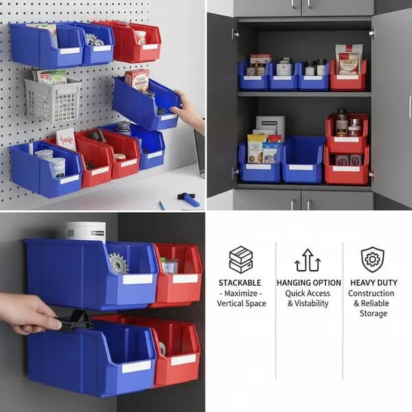 Opbevaringskasser, Stabelbart Design, Holdbart Plastmateriale,MULTI