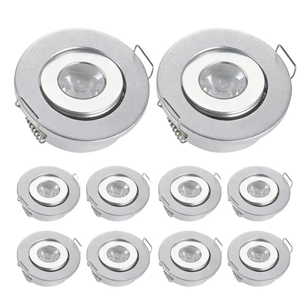 Mini Downlight, Dimbar, Energieffektiv,3W Vitt Ljus 6000K, Silver 10PCS