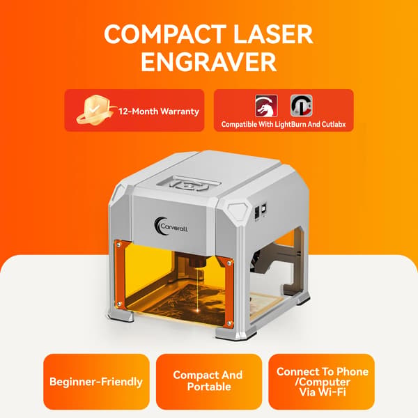 Lasergraver, Kompakt Design, Mobilapp Understøttet,K4 3W Mini, EU