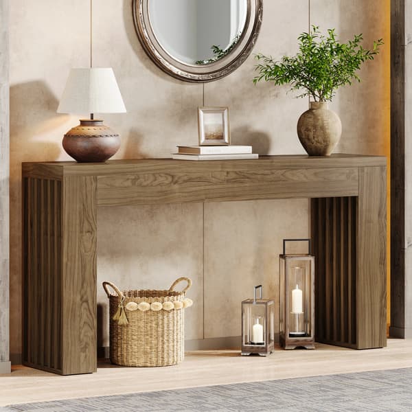 Konsolbord, Lantgårdsdesign, Rymlig Topp, Brun