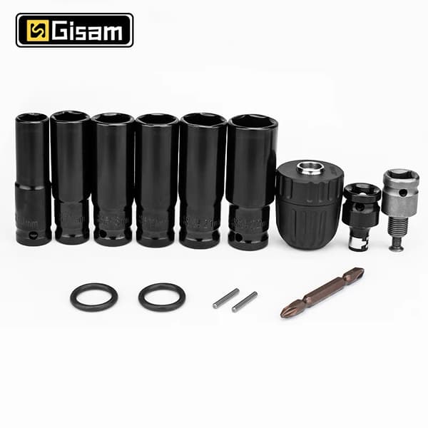 Slagnøgleadapterkit, Alsidige Størrelser, Holdbar Metal Konstruktion,14Pcs Hexs Socket