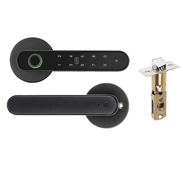 Smart Fingeraftryksdørslås, Bluetooth-forbindelse, Flere låsemuligheder,Sort