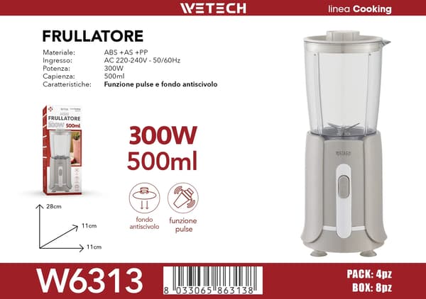Blender, 500ml kapacitet, pulsfunktion,W6313