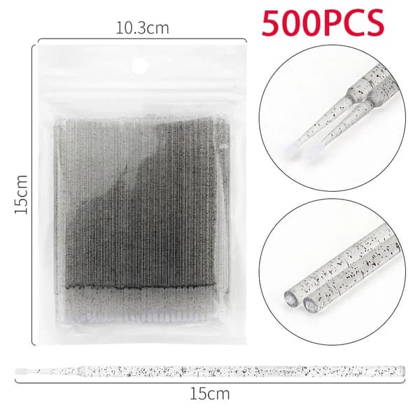 Øjenvippe Rensebørste, Bløde Mikrofiber Børster, Alsidig Brug,Uldfiber-c, 1000 Sort krystal