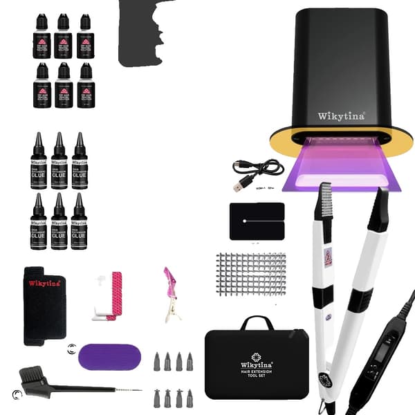 Hårforlængelseskit, UV-lim, fjernermaskine,SET-3