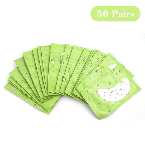 Ögonkuddar, Hydrogelmaterial, Hypoallergenisk Formel,50PCS Grön