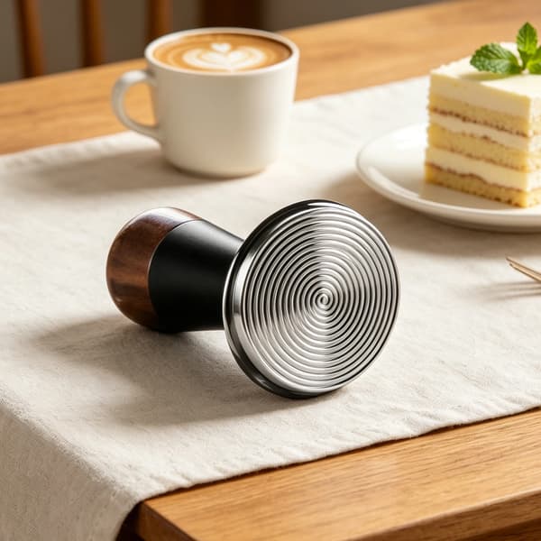 Espresso Tamper, Selvjusterende Design, Bølgebund,sort