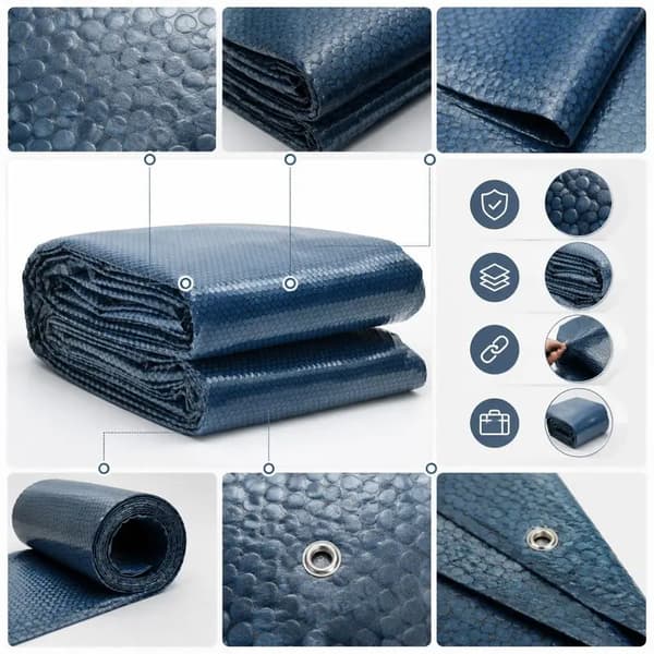 Flydende Pool Solcover, Varmebevaring, Nem Vedligeholdelse,Sort