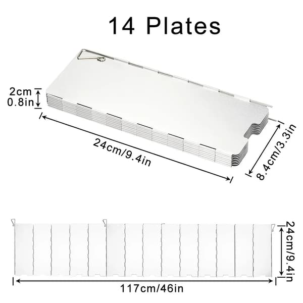 Vindskydd, Bärbar Design, Hållbar Aluminiumlegering,14 Tallrikar