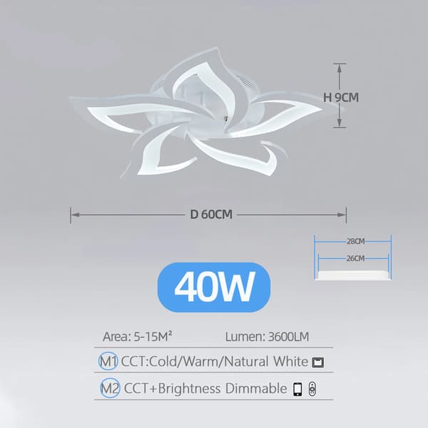 Taklampa, Modern Design, Dimbar LED,VIT