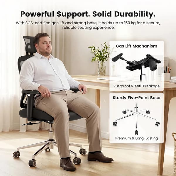 Ergonomisk Stol, Justerbart Ryggstöd, 3D Armstöd,ACGAM CG-5345M