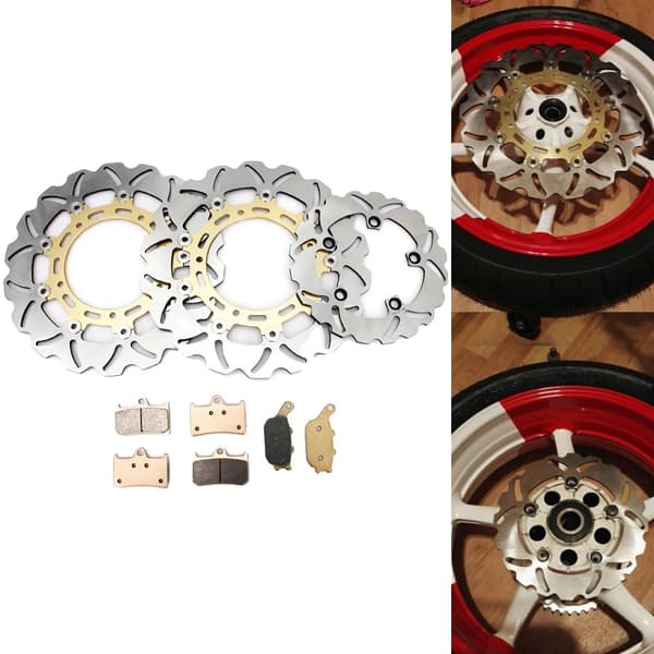 Bremseplader, Slotsdesign, Holdbart Rustfrit Stål,R6 03 04 Sort