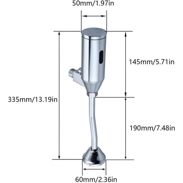 Sensor Urinal Spolventil, Automatisk Drift, Vattenbesparande Design,Silver