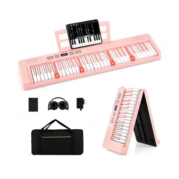 Elektroniskt Keyboard, 61 Tangenter, MIDI-gränssnitt, armégrön