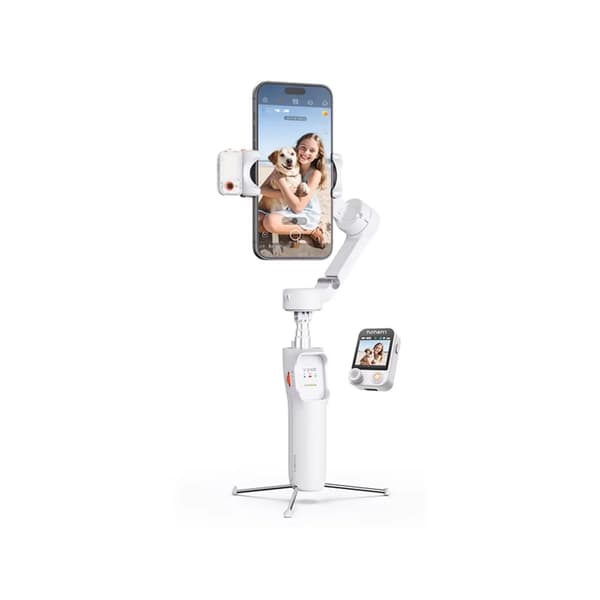 Smartphone Stabilizer, AI Spårning, Lätt Design,Stabil V3 Ultra vit