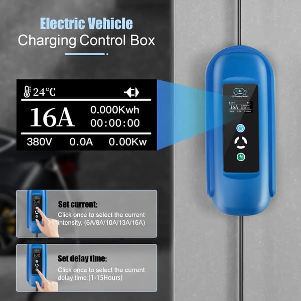 EV-laddare, Typ 2-kontakt, 5m kabel längd,Typ2 11KW 5M