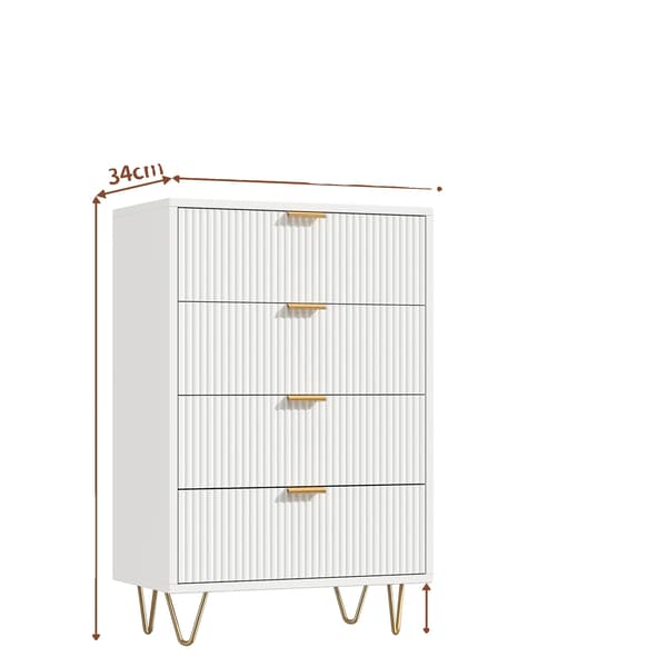 Kommode, Rummelig Opbevaring, Moderne Design,4 Skuffer
