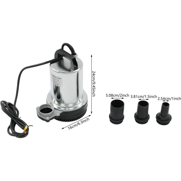 Nedsänkt Pump, 200W Effekt, 22 Gal/min Flödeshastighet, Rostfritt Stål Material, IP56 Säkerhetsklassning, Kompakt Design