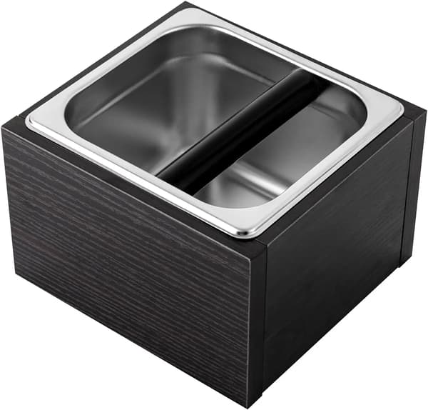 Kaffeknockboks, Rustfrit Stål, Stor Kapacitet,sort