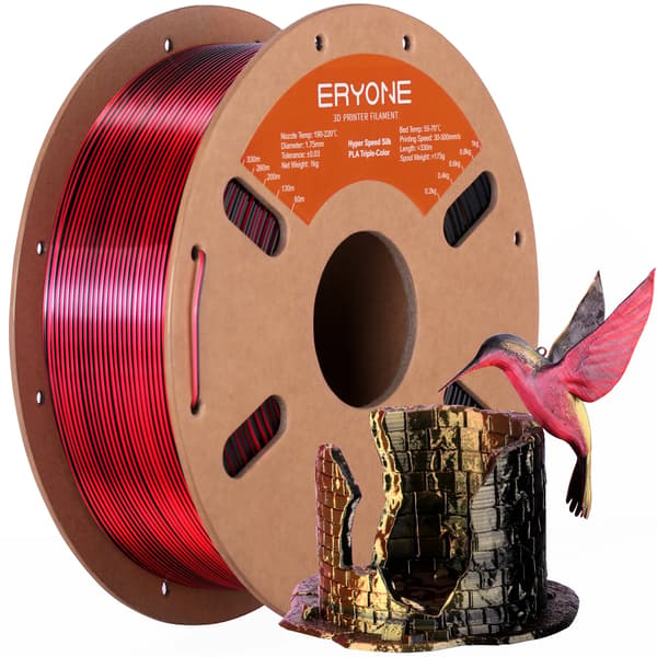 3D-printfilament, højhastighedsydelse, holdbart materiale,Sort Rød Guld