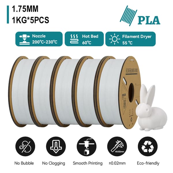 3D-skrivarfilament, 1,75 mm diameter, solid material,PLA-Vit
