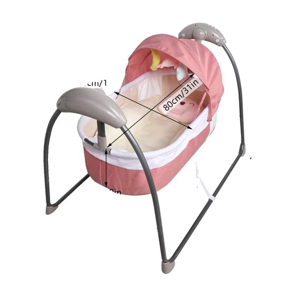 Babysänggunga, Fjärrkontroll, 3 Hastigheter,Rosa