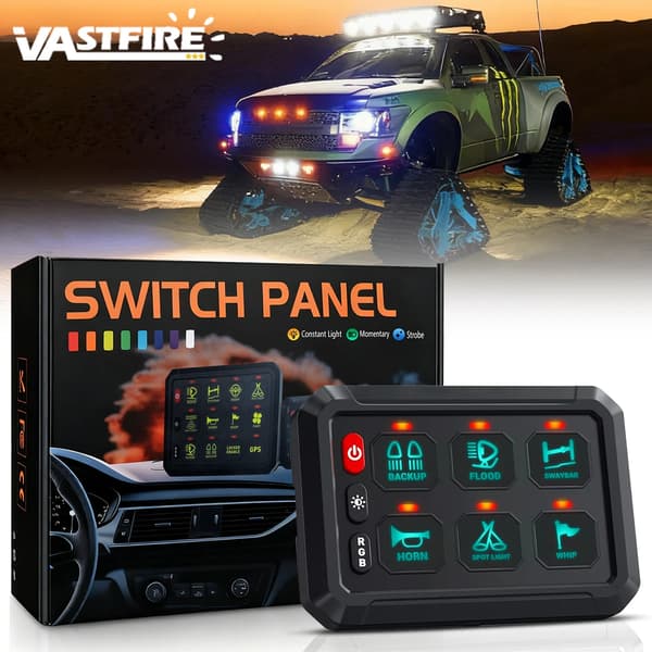 RGB Switch Panel, App Kontrol, Touch Switch,6 gange (Ingen APP)