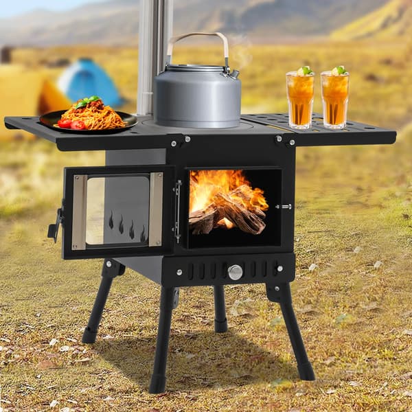 Campingkomfur, Bærbart Design, Multifunktionel Madlavning,sort