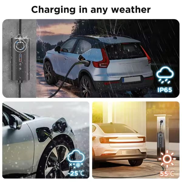 EV-lader, Multi-strøm understøttelse, Vejrbestandig,Schuko 3.5KW 5M