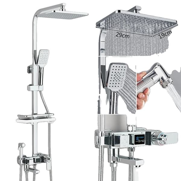 Duschkran, Digital Display, Termostatisk Kontroll,Termostat krom X