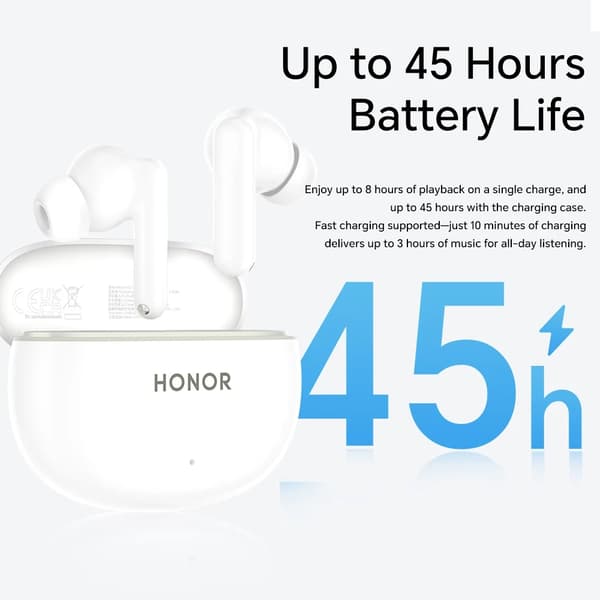 Ørepropper, 45 timers batterilevetid, dyb ANC,HVID