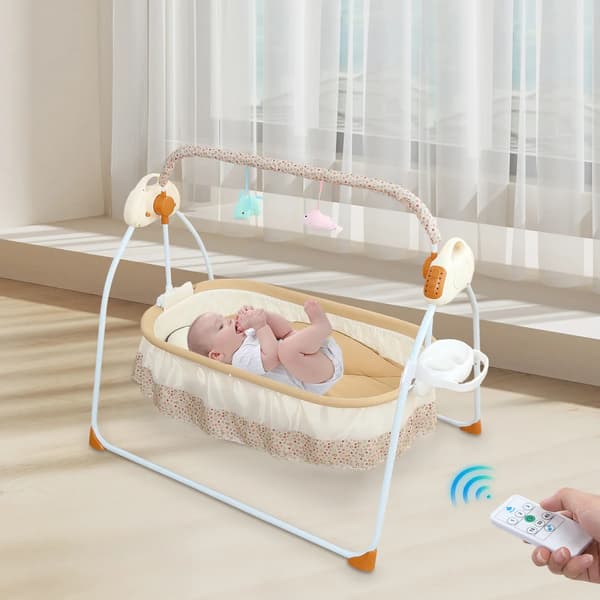 Babyseng, Bluetooth-forbindelse, justerbar svingamplitude,Khaki