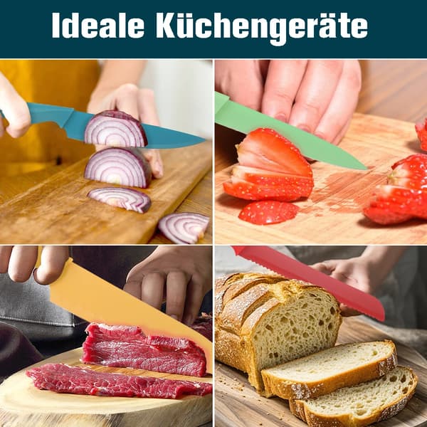 Köksknivset, diskmaskinssäker, rostfritt stål,Blå