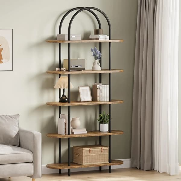 Bogreol, 5-lags design, nem montering,Brun