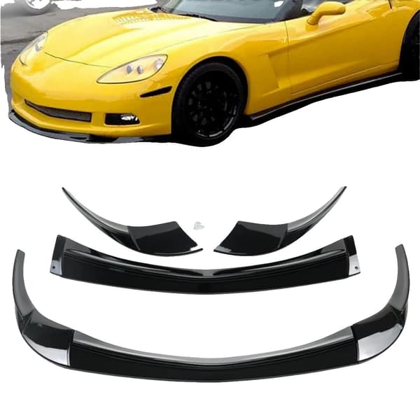 Bumper Lip, Krockskydd, Designad för Corvette C6 Basmodeller,Glansig svart