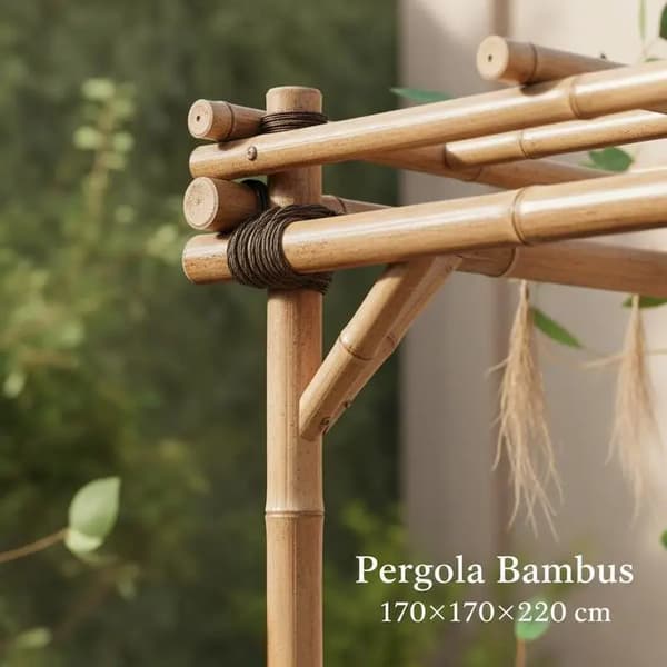 Bambu Pergola, Väderbeständig Design, Lätt Montering,Kaki