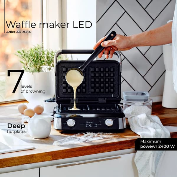 Vaffeljern, LED-display, 5 madlavningsprogrammer,EU